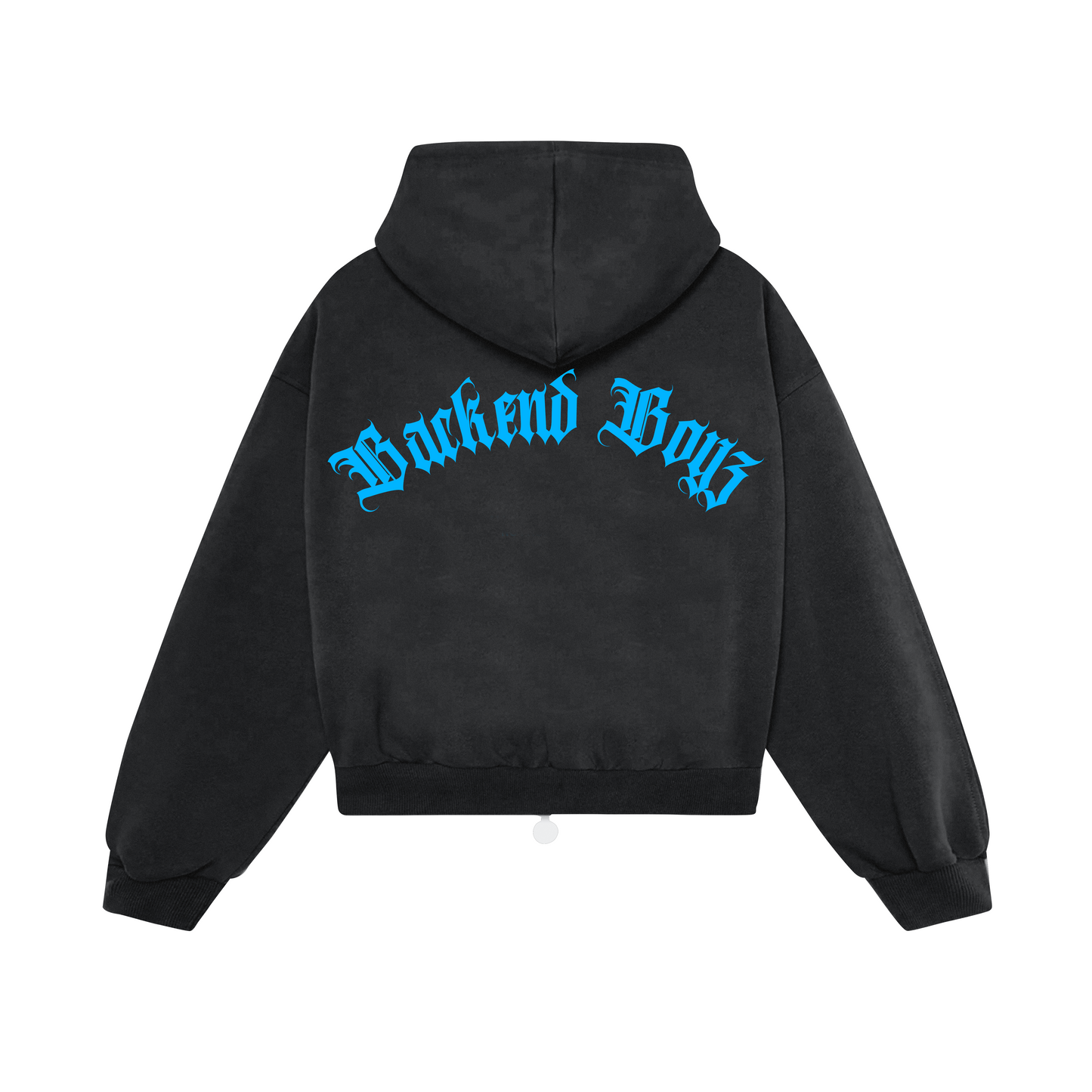 ALL BAGS RSVP CROP ZIP HOODIE (BLK/SKY BLUE)