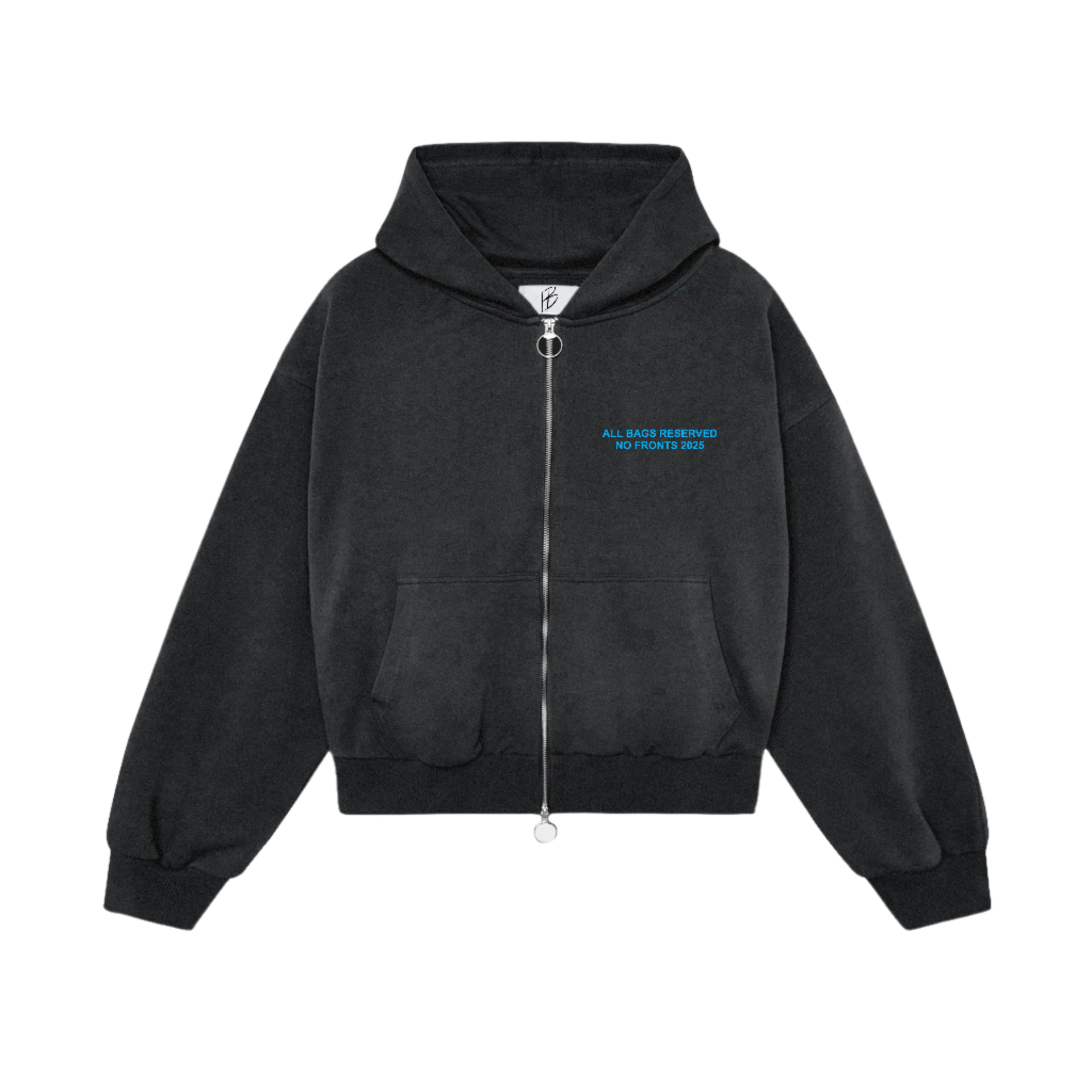 BADBLOOD♥ Billy Hood Zip-Up/追跡付 ALL BAGS RSVP CROP ZIP HOODIE (BLK/SKY BLUE) – BoneHard Clothing